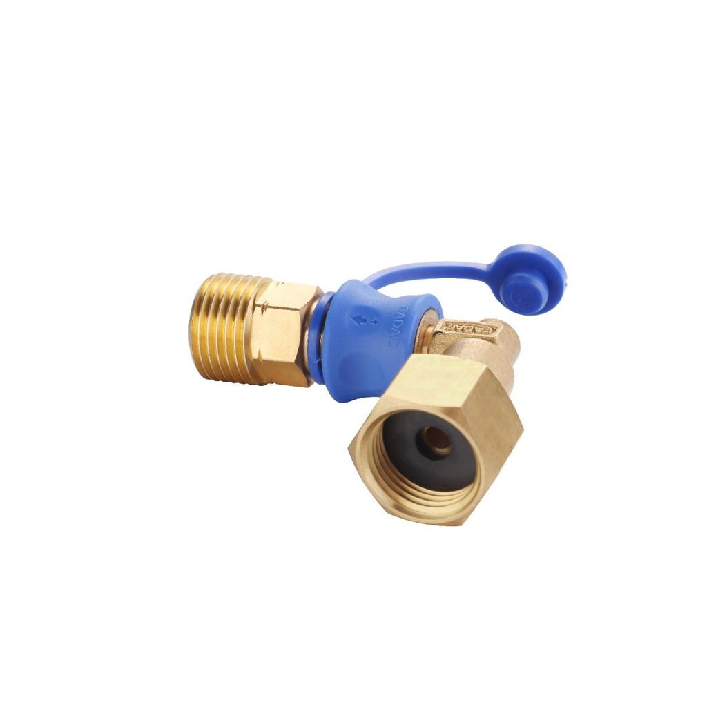 [338-2-DE] Quick release coupling (1x 90° male, 1x female) Cadac