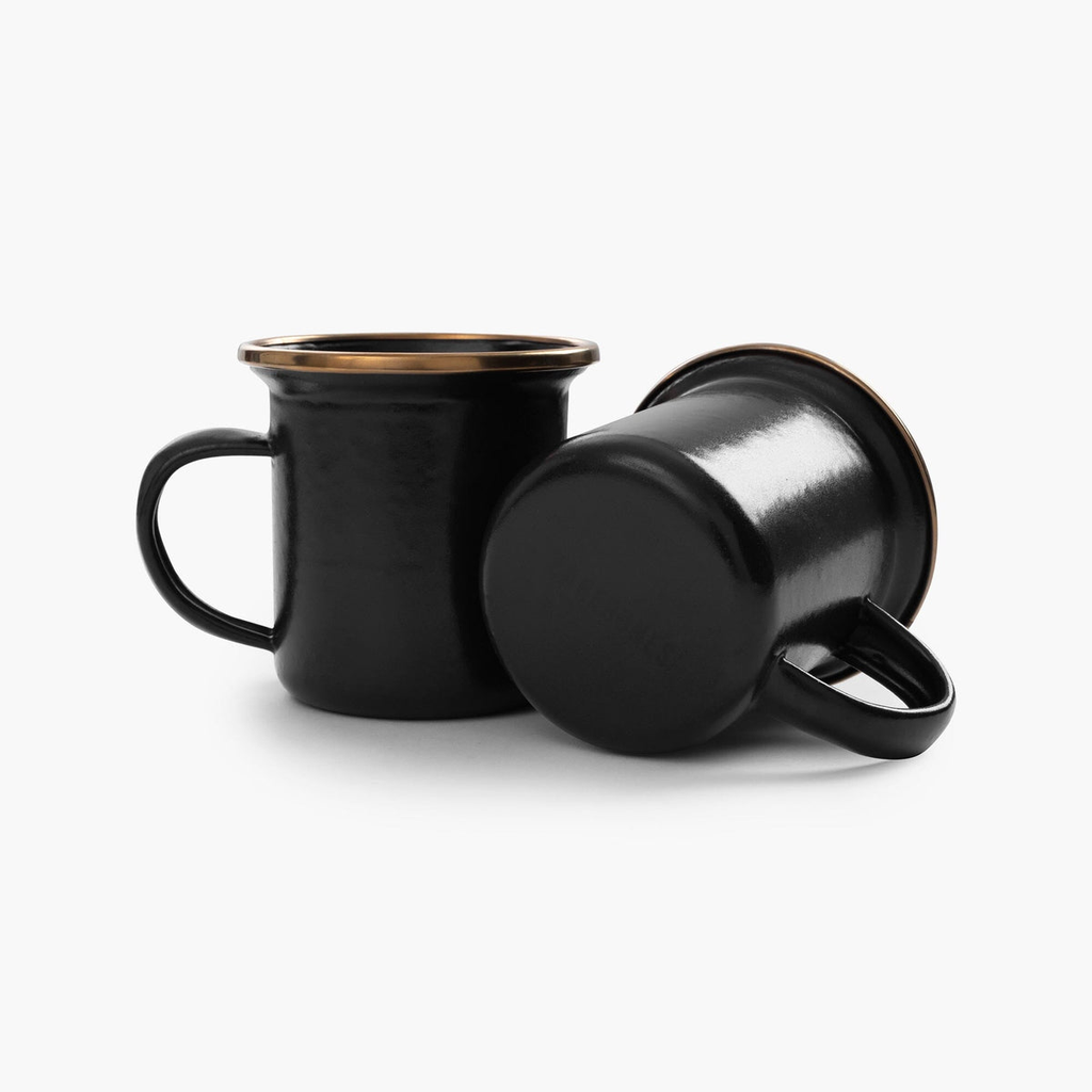 [CKW-344] Espresso Cup Emaille 2er Set Barebones (noir charbon)