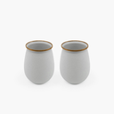 Becher aus Emaille, 2er Set, eggshell Barebones