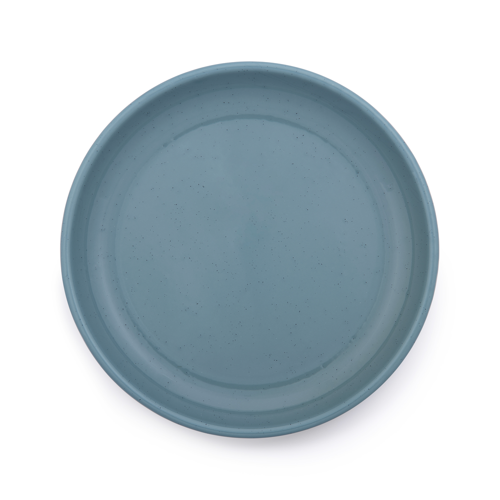 Rolled Enamelware plate smoky blue Barebones